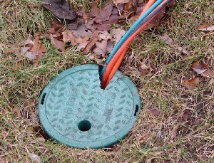 Cords through V slot